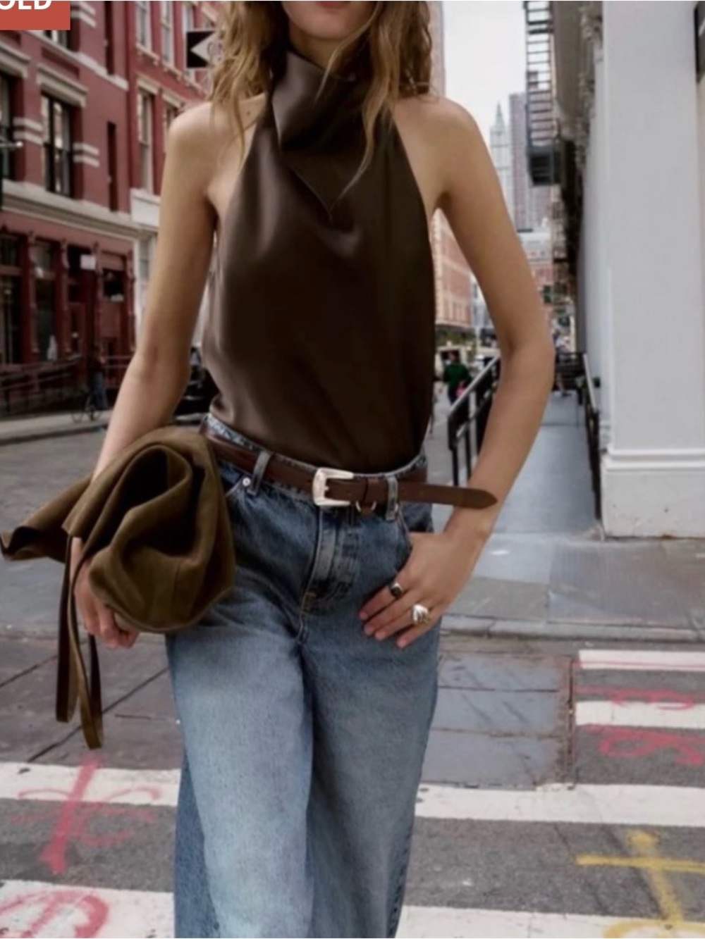 Zara Brown backless top
